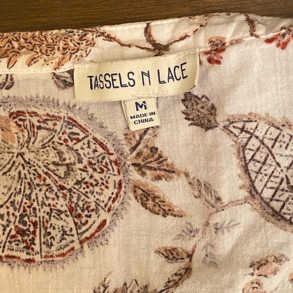 TASSELS N LACE Cottage Core Empire Crochet Top - Picture 5 of 7